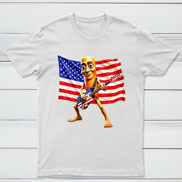 4th of July Shirts American Flag Guitar Tung Tung Tung Sahur T-shirt