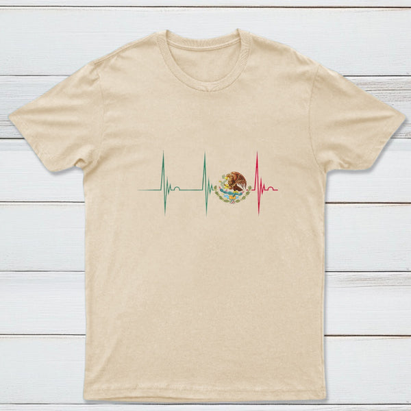 Mexico Heartbeat EKG Pulse Mexican Pride Emblem T-Shirt
