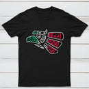 Latino Heritage Green White Red Mexico Eagle Tribal Art Design T-Shirt