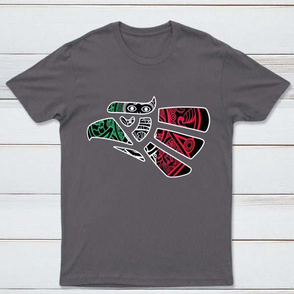 Latino Heritage Green White Red Mexico Eagle Tribal Art Design T-Shirt