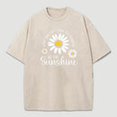 Flower Vintage Cotton Casual Graphic T-Shirt