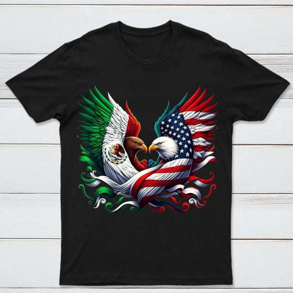 America Mexico Flag Vintage Mexican Roots American T-Shirt