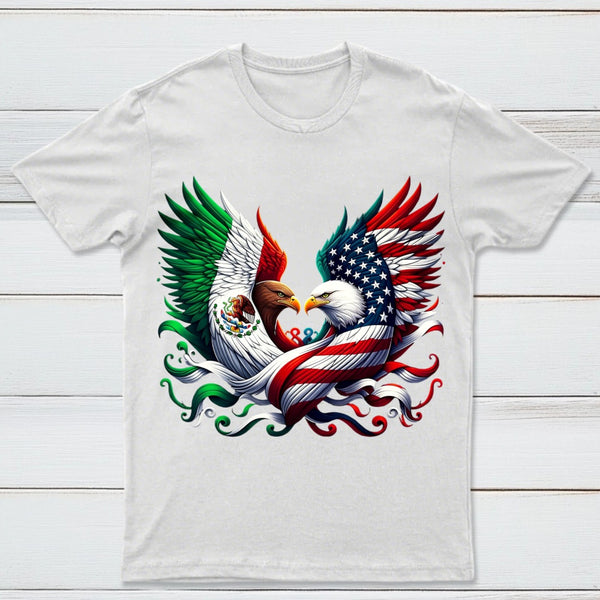 America Mexico Flag Vintage Mexican Roots American T-Shirt