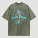 Haunted Mansion Gothic Horror House Ghosts Halloween Washed T-Shirt