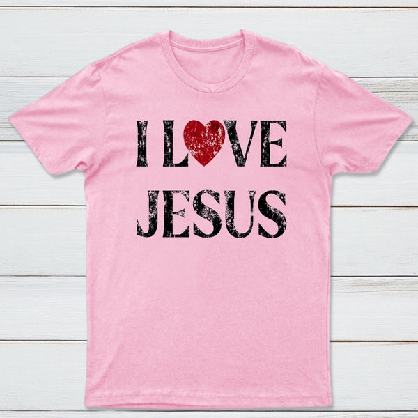 Vintage I Love Jesus Print T-Shirt