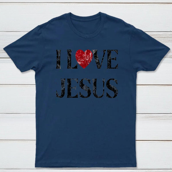 Vintage I Love Jesus Print T-Shirt