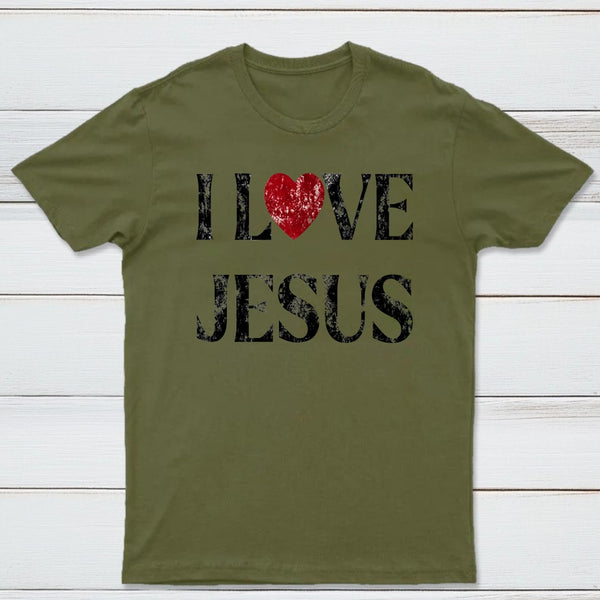 Vintage I Love Jesus Print T-Shirt