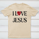 Vintage I Love Jesus Print T-Shirt