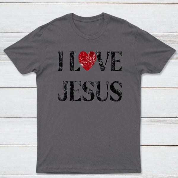 Vintage I Love Jesus Print T-Shirt