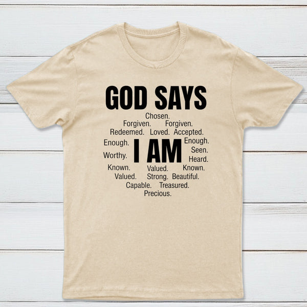 Christian Shirt Women God Says I Am Graphic T-Shirt