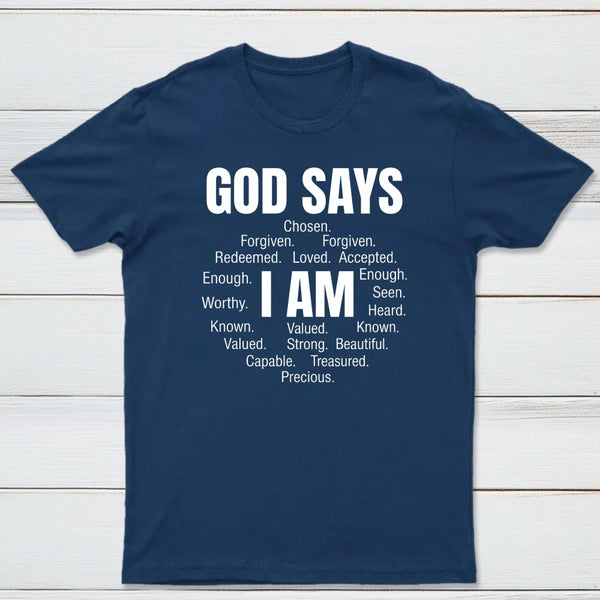 Christian Shirt Women God Says I Am Graphic T-Shirt