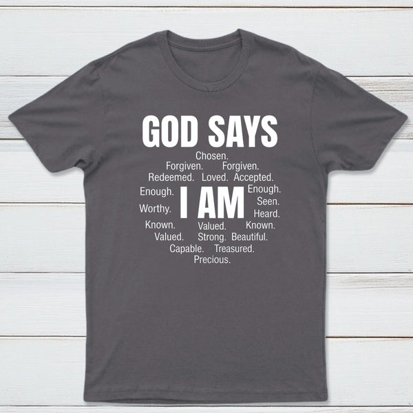 Christian Shirt Women God Says I Am Graphic T-Shirt
