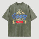 Daddy Needs A Beer Shirt Vintage Washed T-Shirt