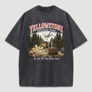 Do Not Pet The Fluffy Cows Yellowstone National Park Washed T-Shirt