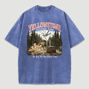 Do Not Pet The Fluffy Cows Yellowstone National Park Washed T-Shirt