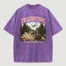 Do Not Pet The Fluffy Cows Yellowstone National Park Washed T-Shirt