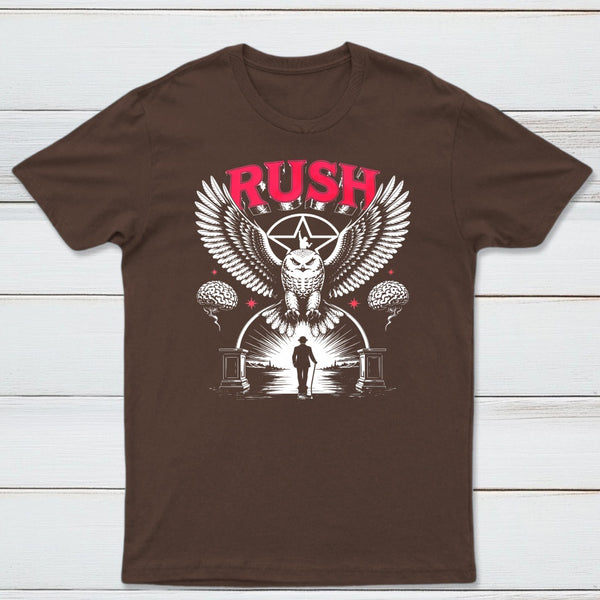 To Honor Rush Band Vintage Rock Owl Wings T-Shirt