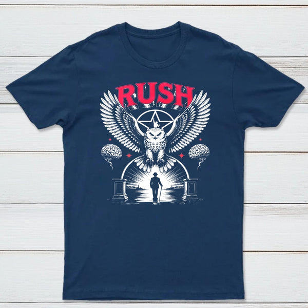 To Honor Rush Band Vintage Rock Owl Wings T-Shirt