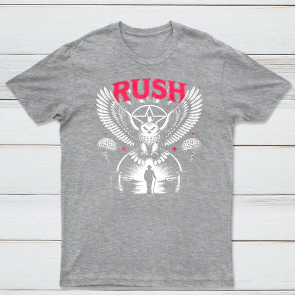 To Honor Rush Band Vintage Rock Owl Wings T-Shirt