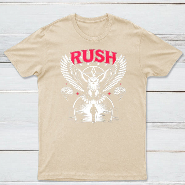 To Honor Rush Band Vintage Rock Owl Wings T-Shirt