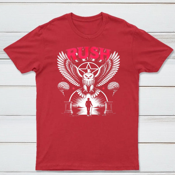 To Honor Rush Band Vintage Rock Owl Wings T-Shirt