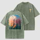 Cross and Isaiah Verse Design Double-Sided Print T-Shirt