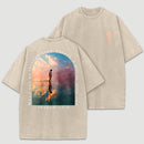 Cross and Isaiah Verse Design Double-Sided Print T-Shirt