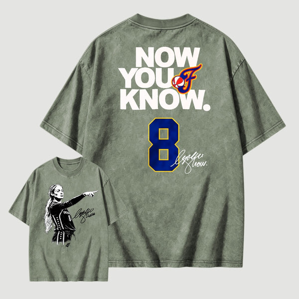 Sophie Cunningham Now You Know Double-Sided Basketball Graphic Washed T-Shirt
