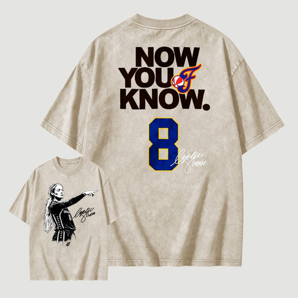 Sophie Cunningham Now You Know Double-Sided Basketball Graphic Washed T-Shirt