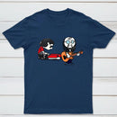 Cartoon Musicians Playing Guitar And Keyboard Graphic T-shirt