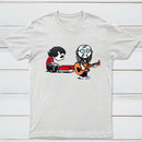 Cartoon Musicians Playing Guitar And Keyboard Graphic T-shirt