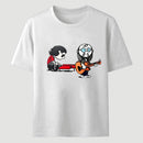 Cartoon Musicians Playing Guitar And Keyboard Graphic T-shirt