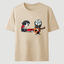 Cartoon Musicians Playing Guitar And Keyboard Graphic T-shirt