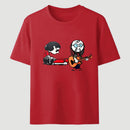 Cartoon Musicians Playing Guitar And Keyboard Graphic T-shirt