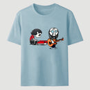 Cartoon Musicians Playing Guitar And Keyboard Graphic T-shirt