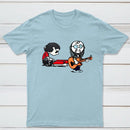 Cartoon Musicians Playing Guitar And Keyboard Graphic T-shirt