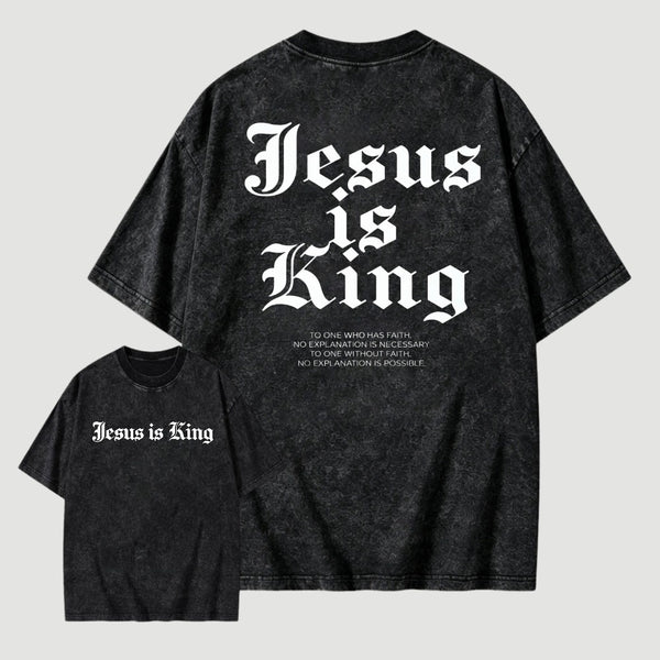 Jesus Is King Retro Washed Cotton T-Shirt
