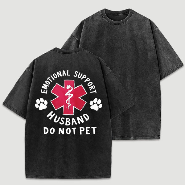 Emotional Support Husband Washed T-Shirt
