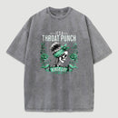 It's a Throat Punch Kinda Day Funny Skeleton Washed T-Shirt