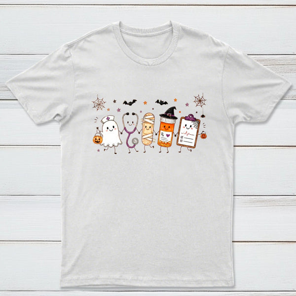 Halloween Nurse Doodle Ghost Nurse Life T-Shirt
