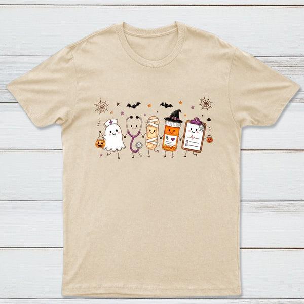 Halloween Nurse Doodle Ghost Nurse Life T-Shirt