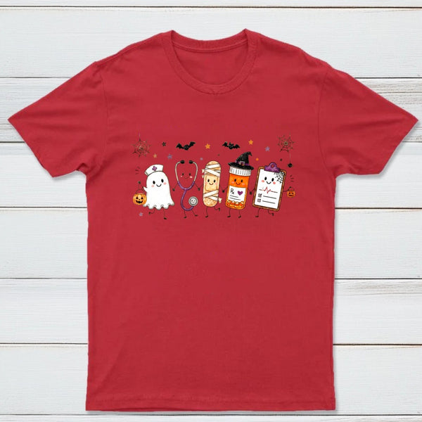 Halloween Nurse Doodle Ghost Nurse Life T-Shirt