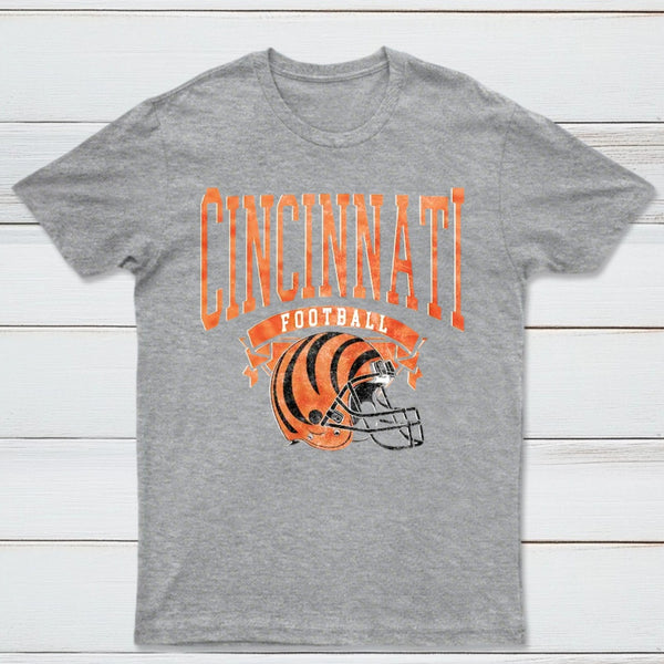 Vintage Football Hometown Team Print T-Shirt