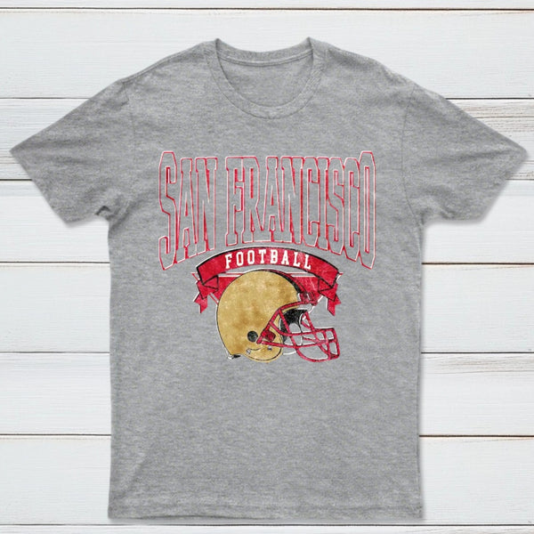 Vintage Football Hometown Team Print T-Shirt