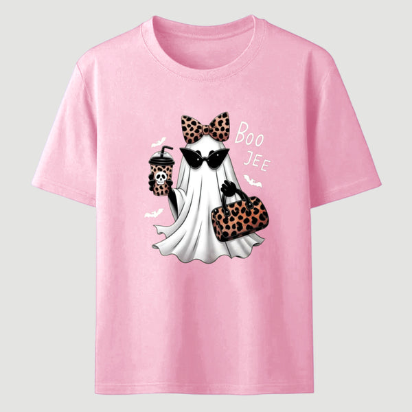 Boo-Jee Leopard Ghost Funny Fall Halloween T-Shirt