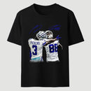 Vintage Close-Up Football Athlete Signature Graphic T-Shirt