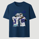 Vintage Close-Up Football Athlete Signature Graphic T-Shirt