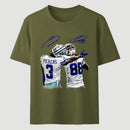 Vintage Close-Up Football Athlete Signature Graphic T-Shirt