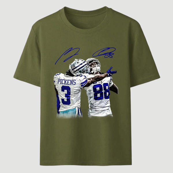Vintage Close-Up Football Athlete Signature Graphic T-Shirt