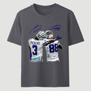 Vintage Close-Up Football Athlete Signature Graphic T-Shirt